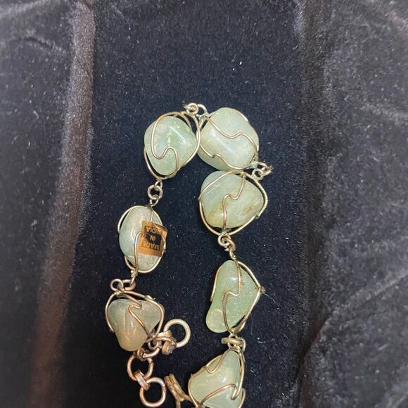 Silver Indian row gemstone bracelet - Picture 4 of 6